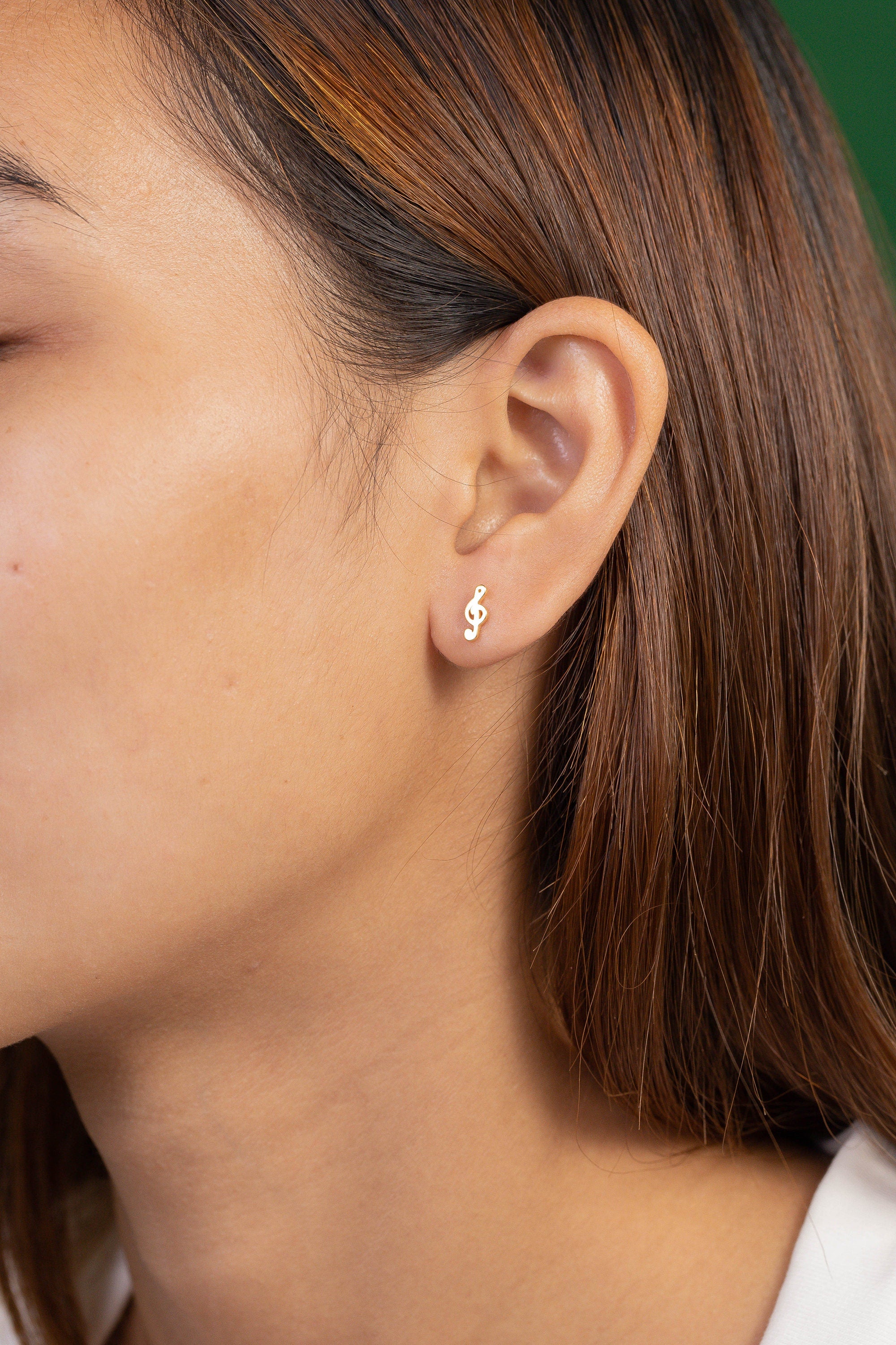 Music Note Stud Earrings, Treble Clef Earrings, Gift For Musician, Tiny Stud Earrings